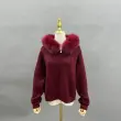 Goose Down-Lined Women's Segmented Fox Fur Placket Hooded Down Jacket21