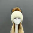 Women's Fashion Thin Striped Rabbit Fur Pom Pom Hat20