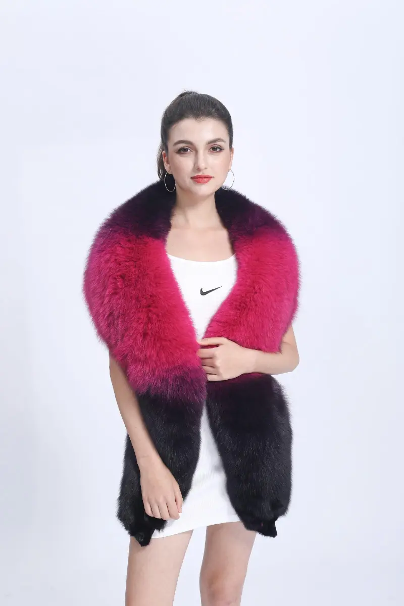 Real Fox Fur Shawl Fox fur trim Winter Women Real Fur Fashion Poncho Fox Fur Trimmed Cape Winter Cape Female 