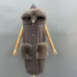 brown fur collar pockets