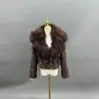 Raccoon Fur Collar Mink Fur-Blended Women's Short Casual Jacket with Detachable Hood