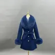 Double-Faced Fleece Coat for Women Elegant Notched Lapel Belted Double-Faced Wool Outer Jacket (65)