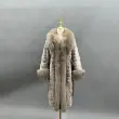 Fox Fur Lapel Women's Luxurious Long Mink-Blended Coat Mink Fur Jacket  (24)