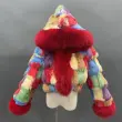 Fox Fur Coat for Women Luxurious Fox Fur Placket Hooded Zippered Jacket  (11)
