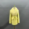 Fox Fur Collar Double-Faced Cashmere Coat for Women with Charming Notched Lapel Waist-Cinching Double-Faced Wool Jacket (26)