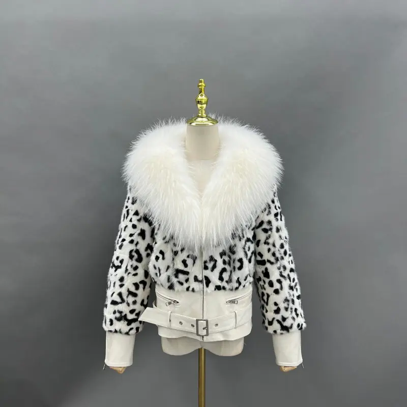 Shawl Lapel Short Mink-Blended  Fur Women's Fashion Fur Jacket (20)