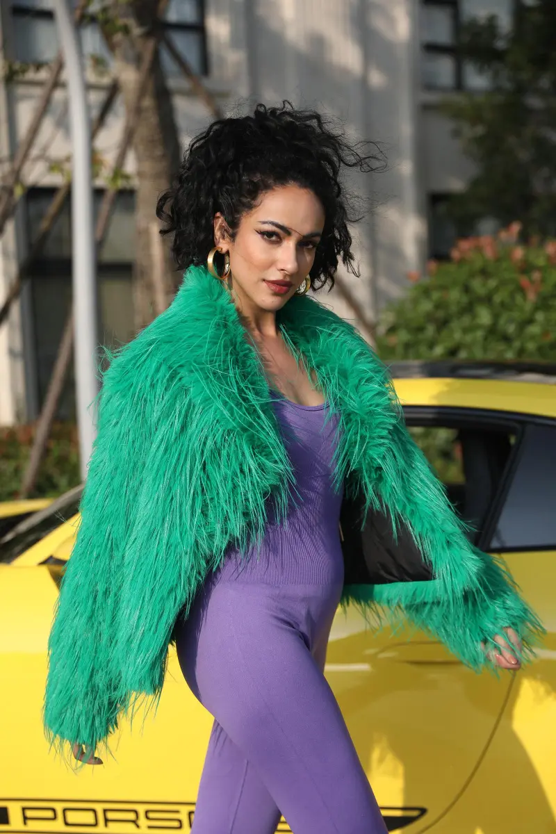 Eco Friendly Faux Fur Jacket Women's Chic Shawl Collar Tassel Faux Fur Outerwear Coat (39)