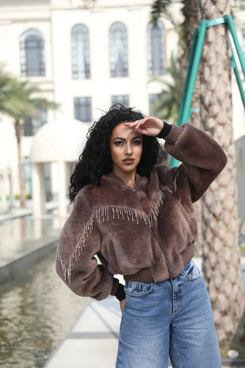 Ecofriendly Fur Jacket for Women Fashion Fringe Fake Fur Baseball Jacket (49)