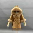 Double-Faced Cashmere Cape Coat for Women with Hood and Fringe Double-Faced Wool Outer Jacket (5)