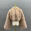 Ecofriendly Raccoon Fur Waistshow Coat for Women Fashion Trendy Fake Raccoon Fur Short Outer Coat (9)