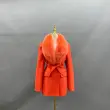 Fox Fur Collar Double-Faced Cashmere Coat for Women with Charming Notched Lapel Waist-Cinching Double-Faced Wool Jacket (15)