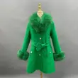 Double-Faced Fleece Coat for Women Elegant Notched Lapel Belted Double-Faced Wool Outer Jacket (53)