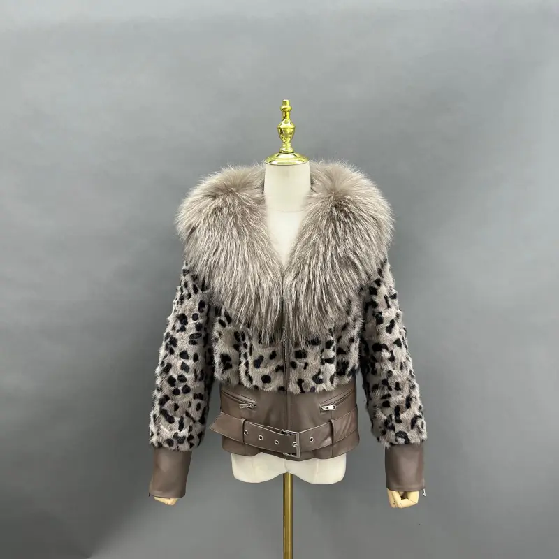Shawl Lapel Short Mink-Blended  Fur Women's Fashion Fur Jacket (11)