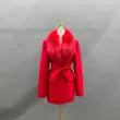 Fox Fur Collar Double-Faced Cashmere Coat for Women with Charming Notched Lapel Waist-Cinching Double-Faced Wool Jacket (33)