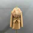 Fox Fur Collar Double-Faced Cashmere Coat for Women with Charming Notched Lapel Waist-Cinching Double-Faced Wool Jacket (23)