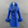 Double-Faced Fleece Coat for Women Elegant Notched Lapel Belted Double-Faced Wool Outer Jacket (29)