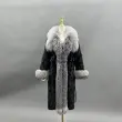 Fox Fur Lapel Women's Luxurious Long Mink-Blended Coat Mink Fur Jacket  (12)