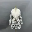 Women's Mink Fur Mid-Length Suit Lapel Tied Waist Jacket (17)