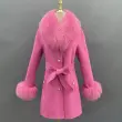 Double-Faced Fleece Coat for Women Elegant Notched Lapel Belted Double-Faced Wool Outer Jacket (26)