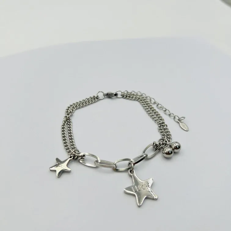  Vintage Star Bell Pendant Adjustable Fashionable Bracelet.