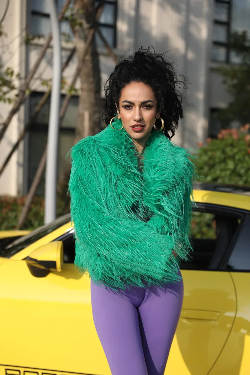 Eco Friendly Faux Fur Jacket Women's Chic Shawl Collar Tassel Faux Fur Outerwear Coat (42)