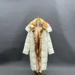 Goose Down-Insulated Knitted Cuff Collar Large Lapel Lightweight Warm Down Jacket