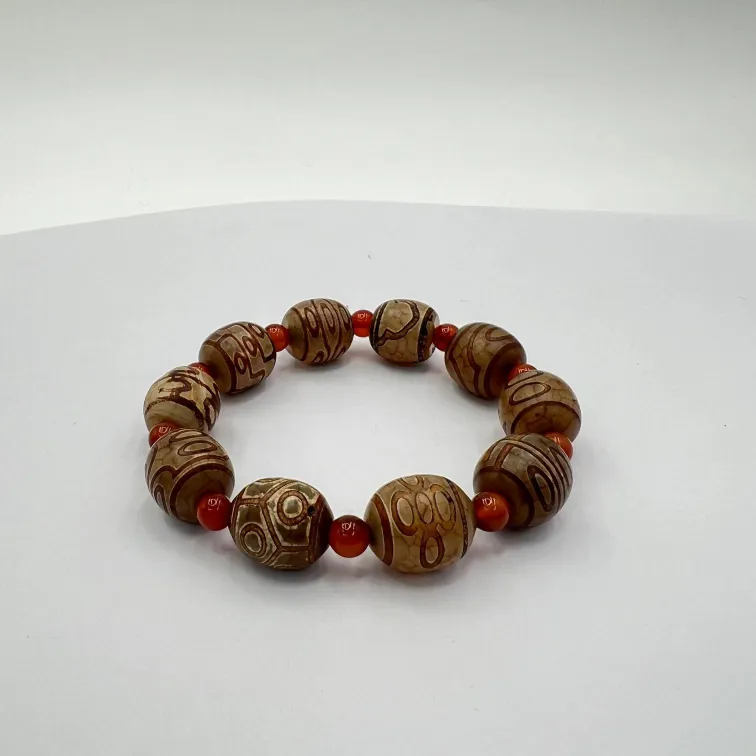 Tibetan Tianzhu Agate Bracelet  Ethnic Unique Prayer Beads