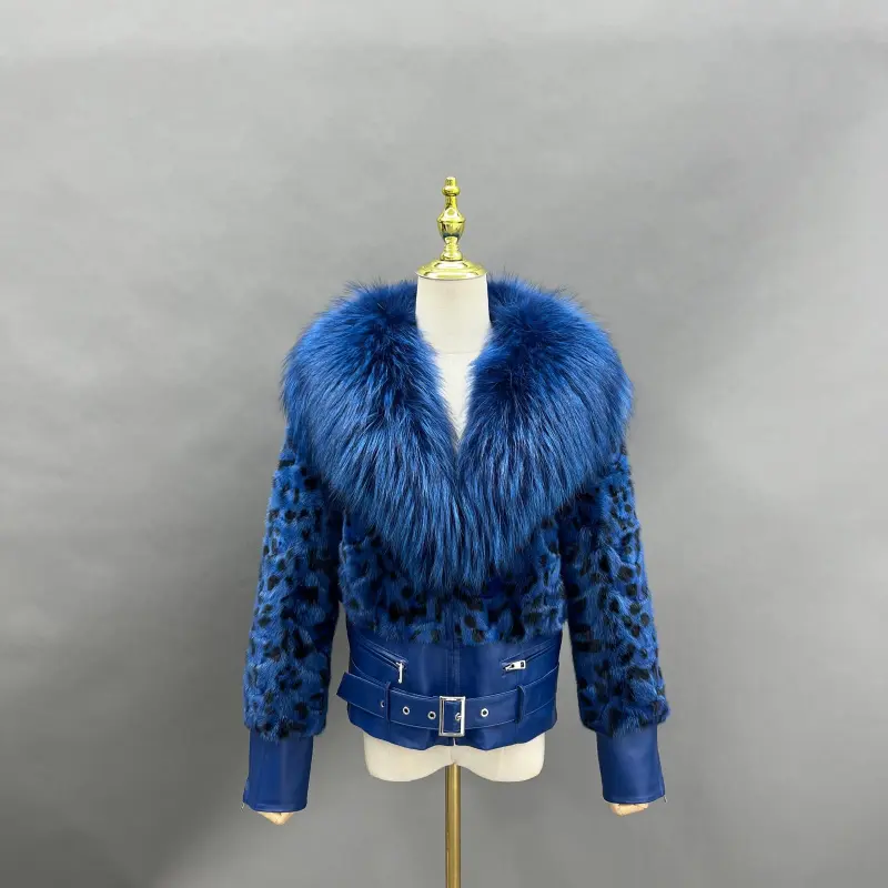 Shawl Lapel Short Mink-Blended  Fur Women's Fashion Fur Jacket (23)