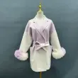 Doublefaced Wool Coat for Women Sweet Cool Gradient Color Suit Collar Doublefaced Wool Jacket (1)