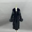 Fox Fur Lapel Women's Luxurious Long Mink-Blended Coat Mink Fur Jacket  (20)