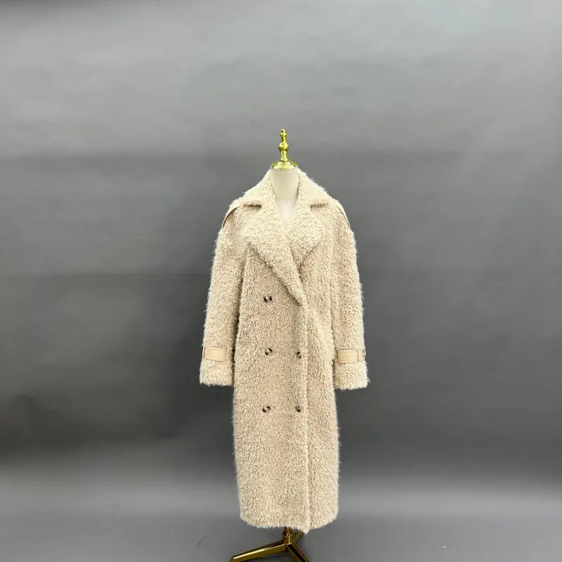 Camel Wool Jacket for Women Classic Casual Suit Collar Long Coat (8)