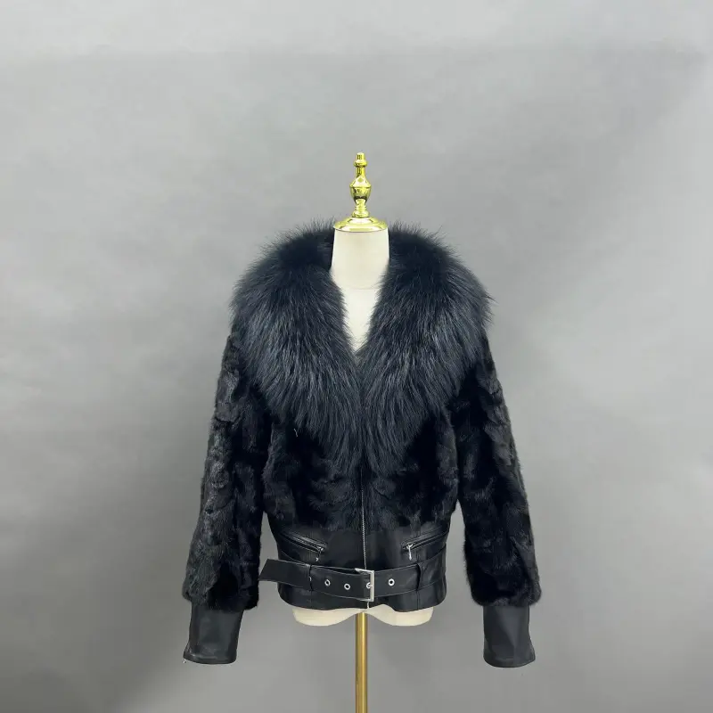 Shawl Lapel Short Mink-Blended  Fur Women's Fashion Fur Jacket (14)