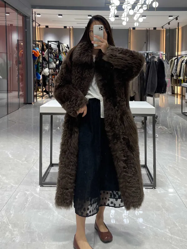 Missjanefur Brown Long Wool Coat Furs Being Clothing