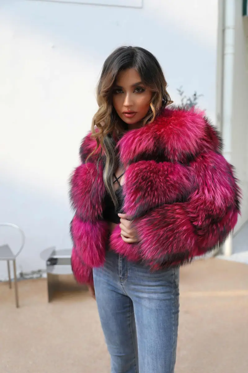 Short raccoon coat-(134)