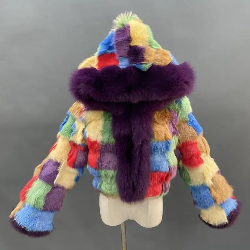 fox fur JFB1-21151 colorful