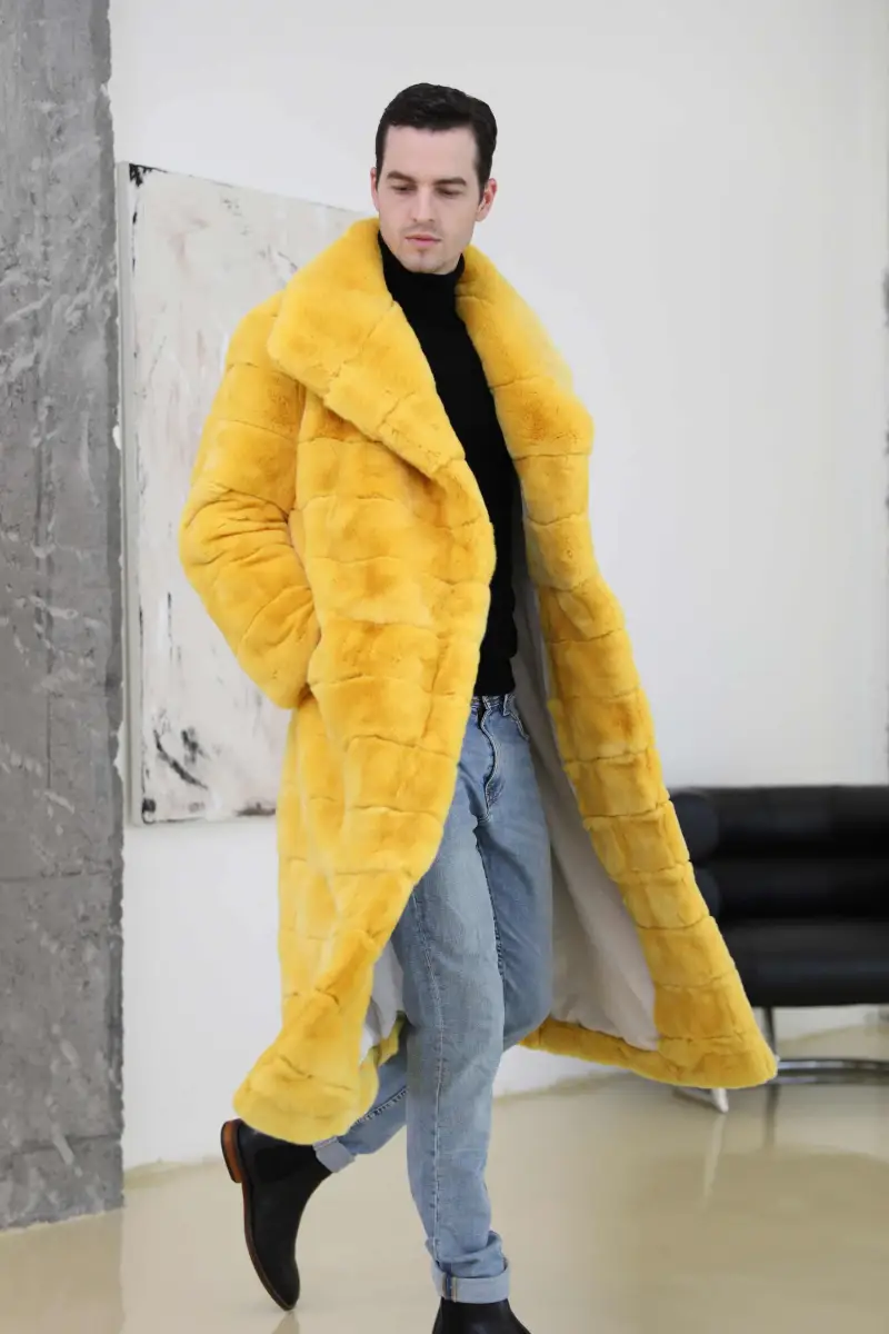 Men's rabbit fur long style-(98)