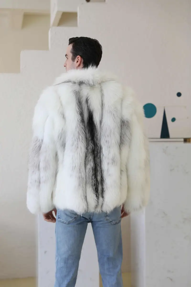 Men's red fox coat-(42)