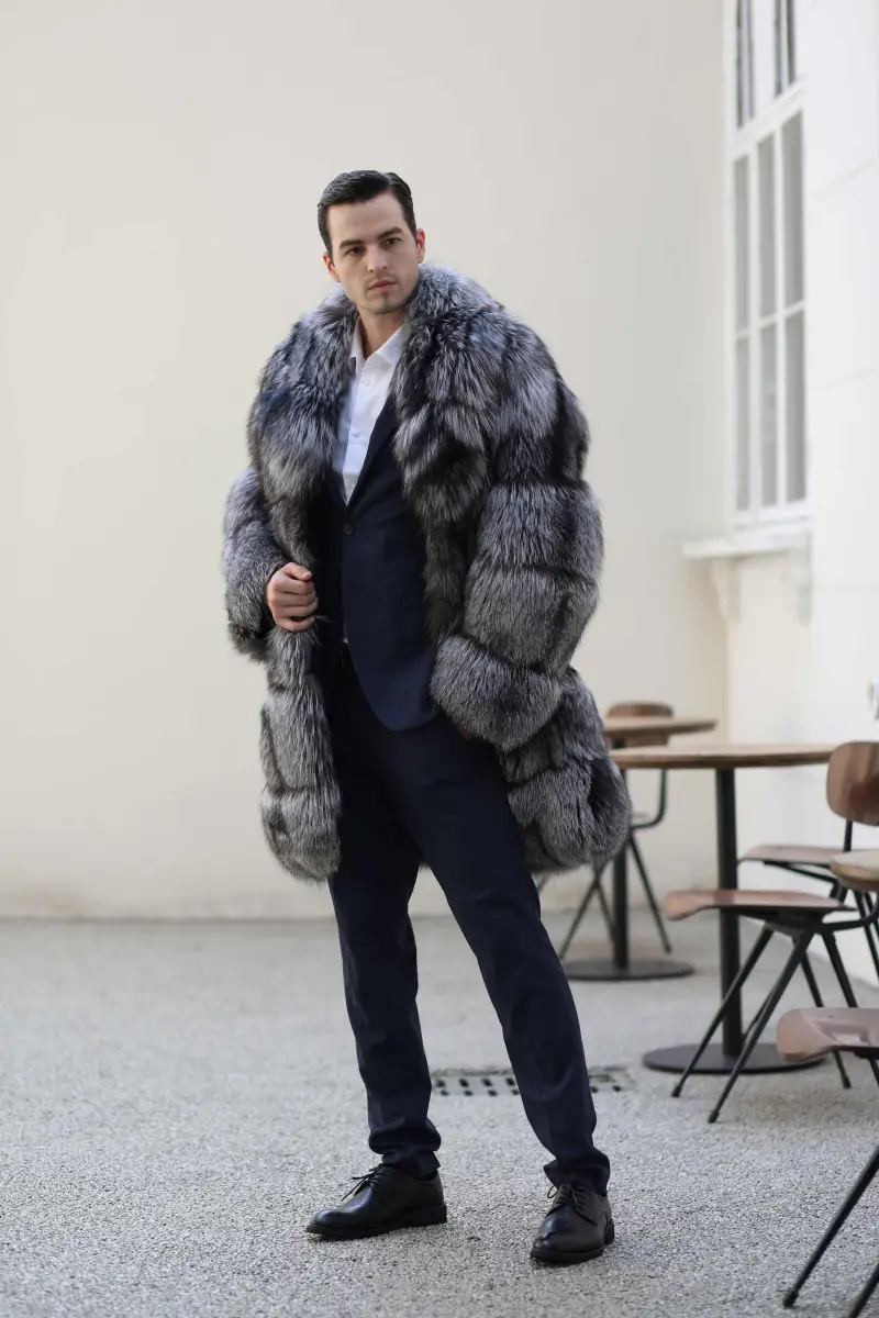 Six section silver fox coat-(7)