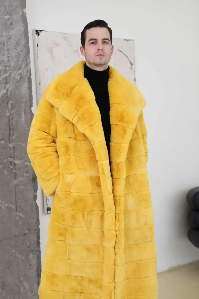 Men's rabbit fur long style-(113)