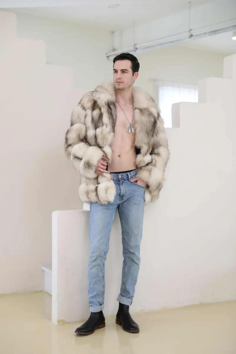 Suit collar fox jacket-(2)