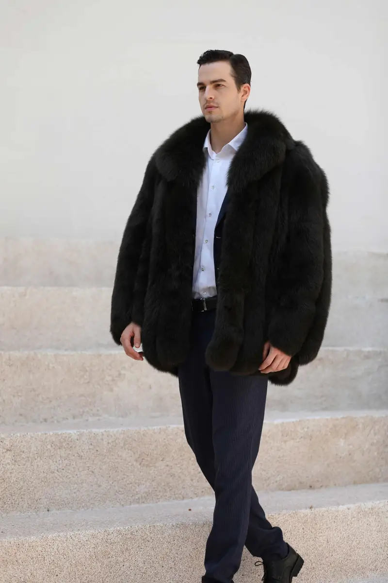 Suit collar vertical stripe jacket-(8)