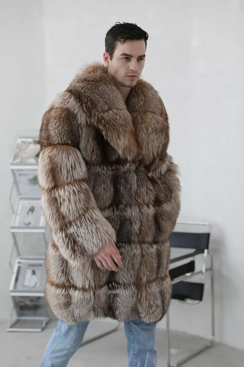 Six section silver fox coat-(103)