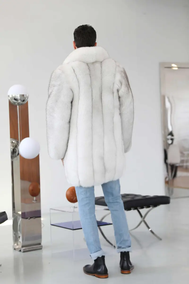 Men's Long Fox Coat-(53)