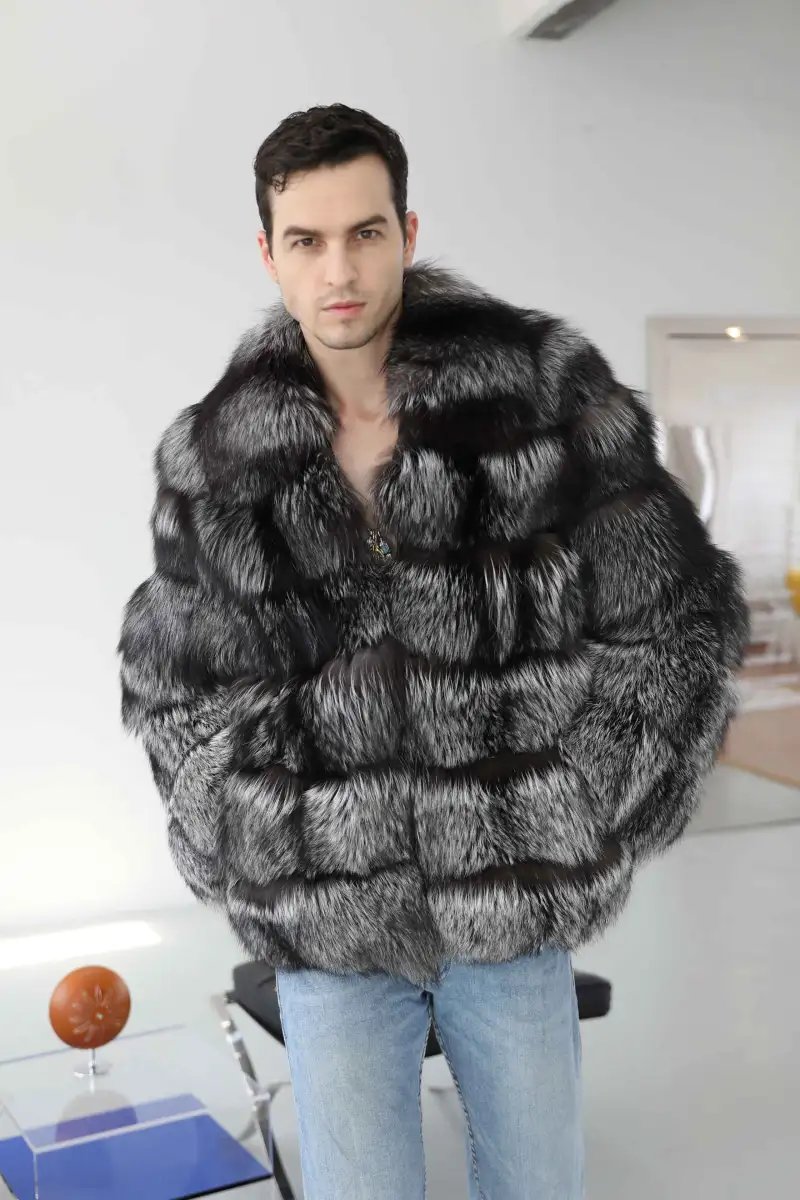 Silver fox coat