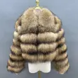 Lapel zipper raccoon fur coat