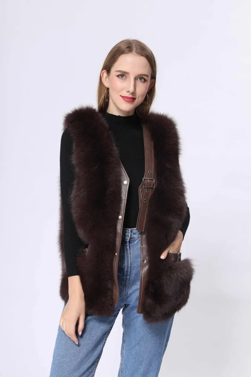 V-neck fox vest-(11)