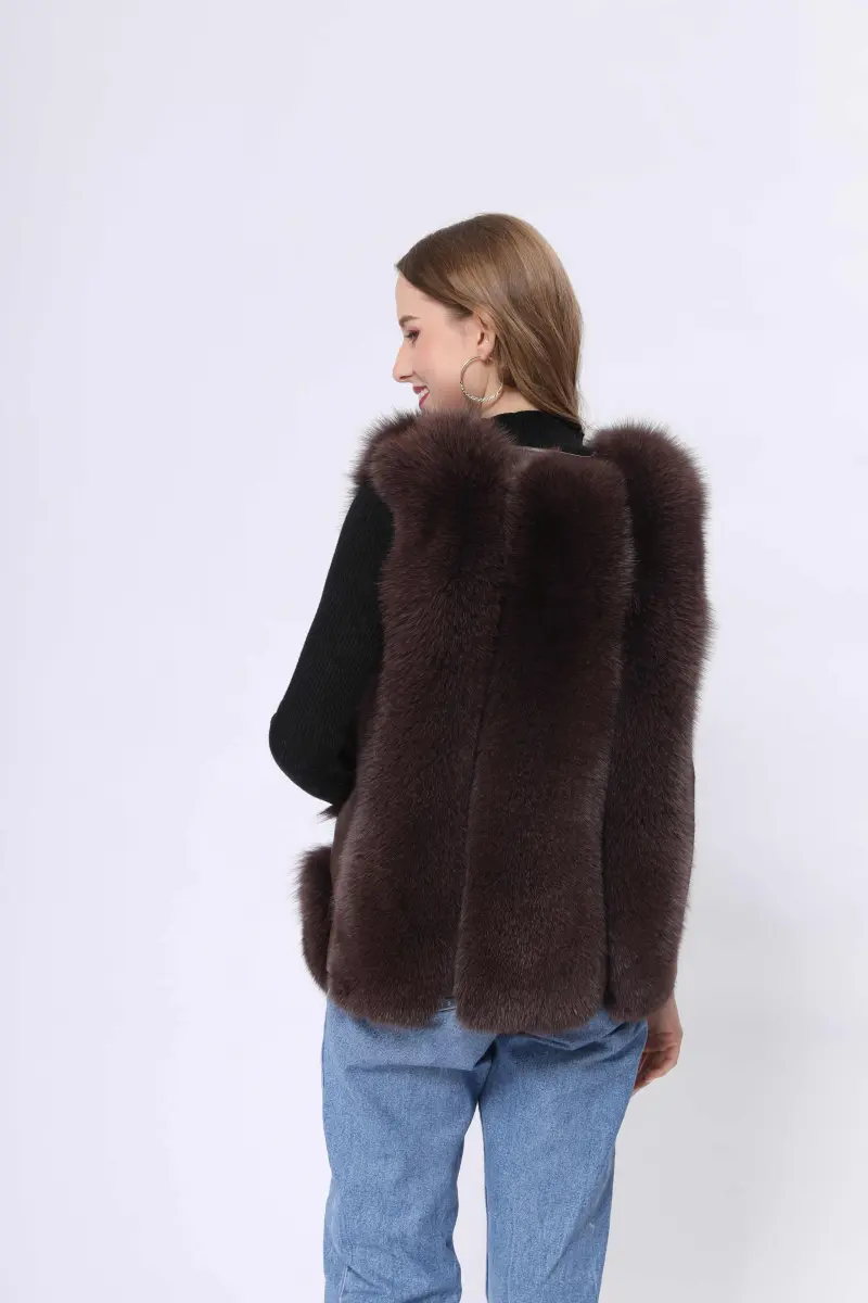 V-neck fox vest-(33)