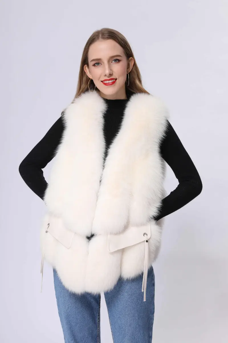 Women's Solid Fox Vest-(46)