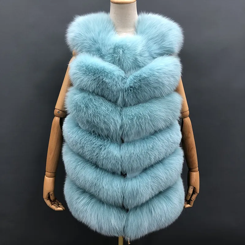 Fashion Women's Comfortable Fluffy Fox Fur Vest Solid Color