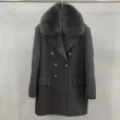 Men's Double-Faced Wool Coat With A Small Collar And Pocket Flap